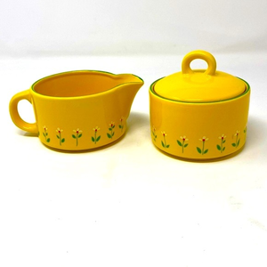 Teleflora‎ Vintage Floral Daisies Sugar & Creamer